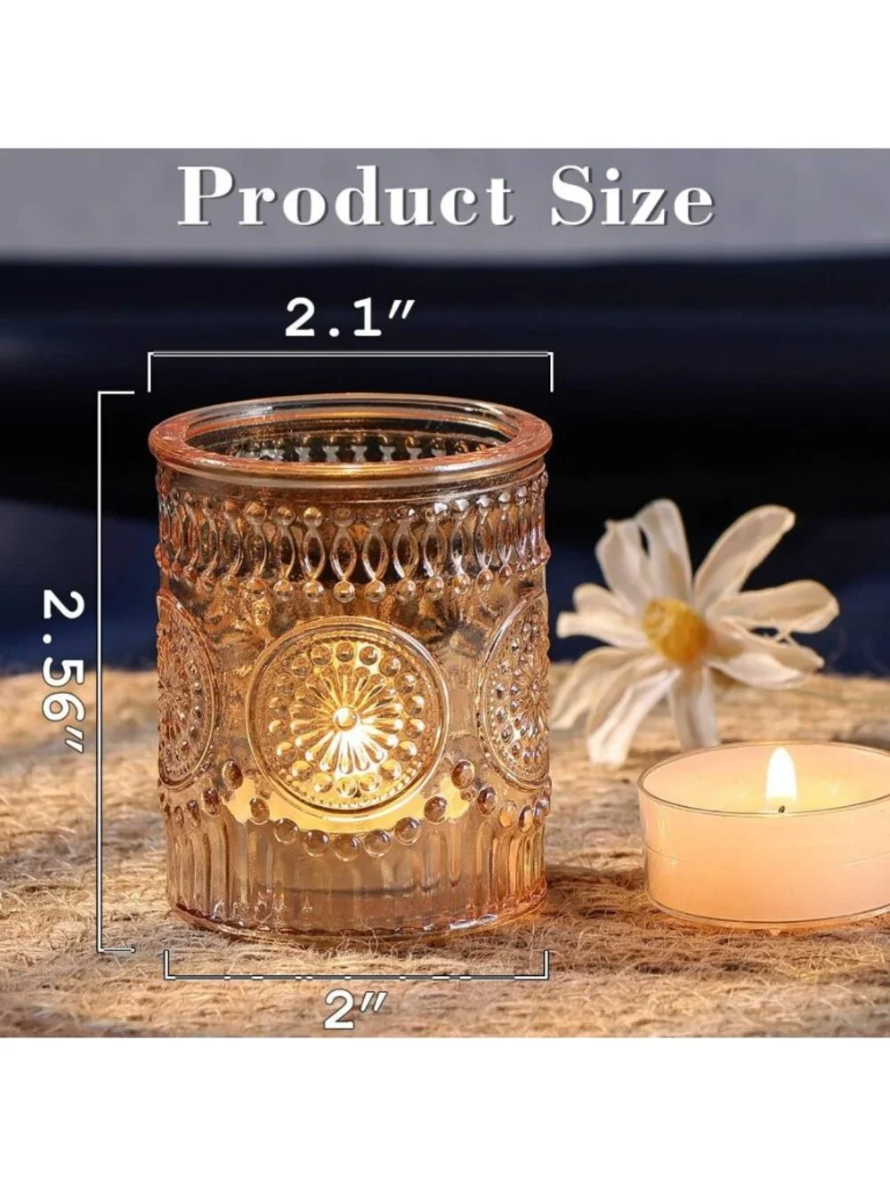 Set of 36 Gold Glass Votive Candle Holders - Elegant Bulk Decor for Events